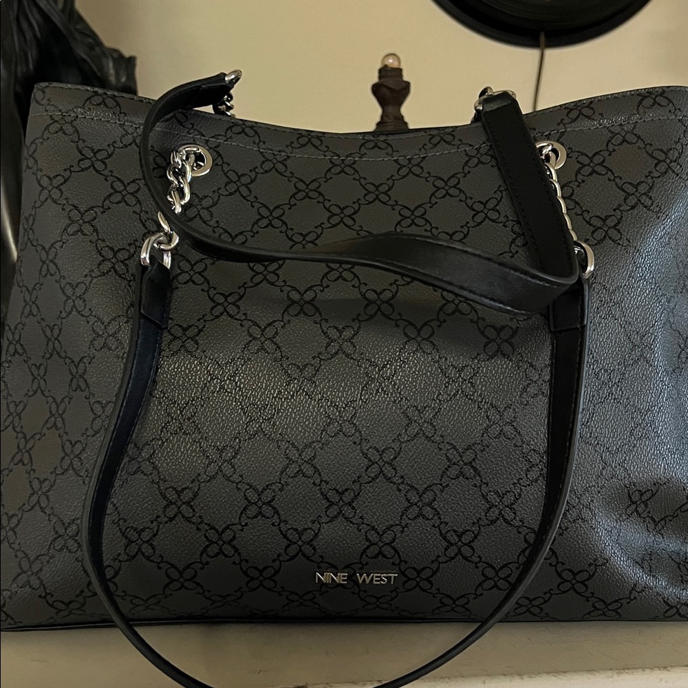 Nine West Gray and Black medium Shoulder Bag
